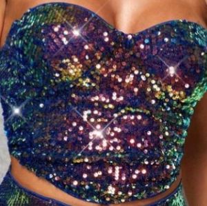 Adult Female Costumes to Hire - Tube Sequin Top - MEDIUM